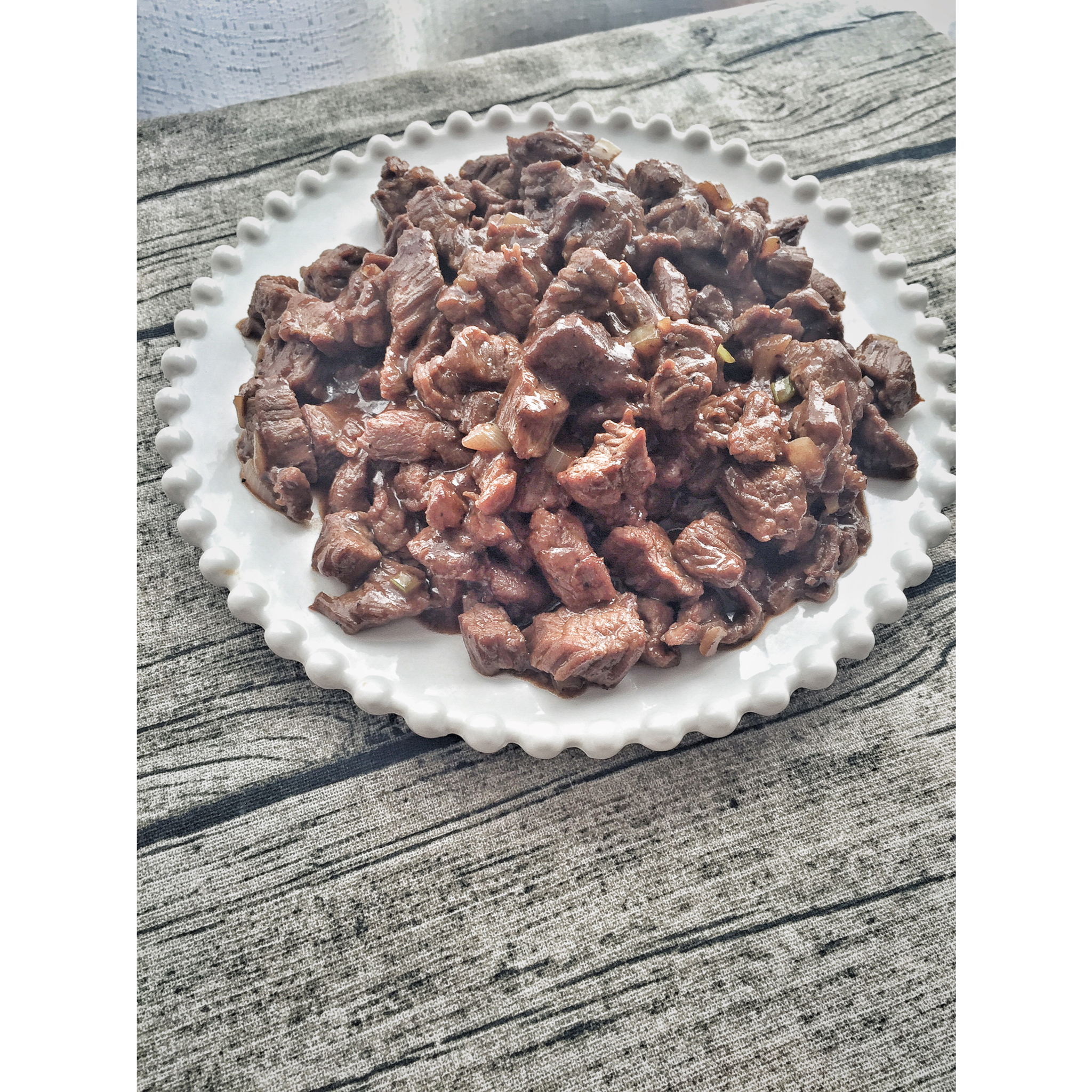 黑椒年糕牛肉粒