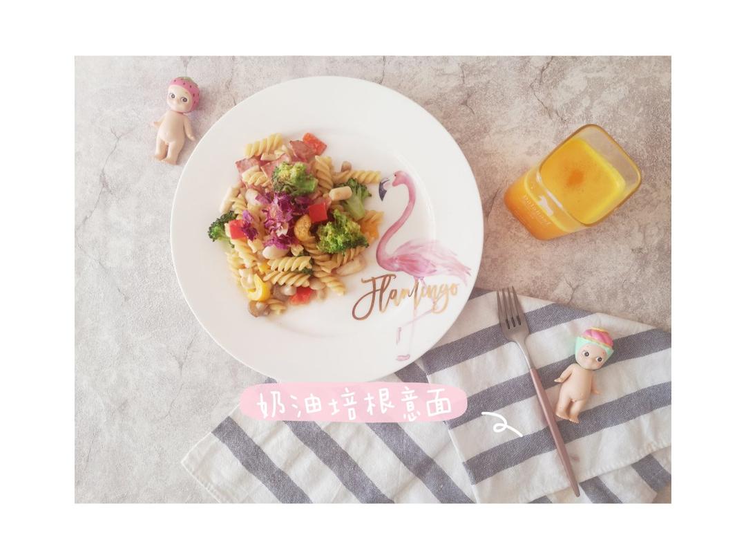 超好吃奶油蘑菇培根意面