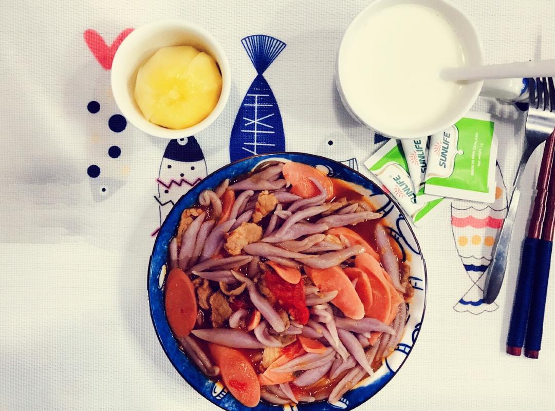 堂妈小厨——菠菜汁剪刀面