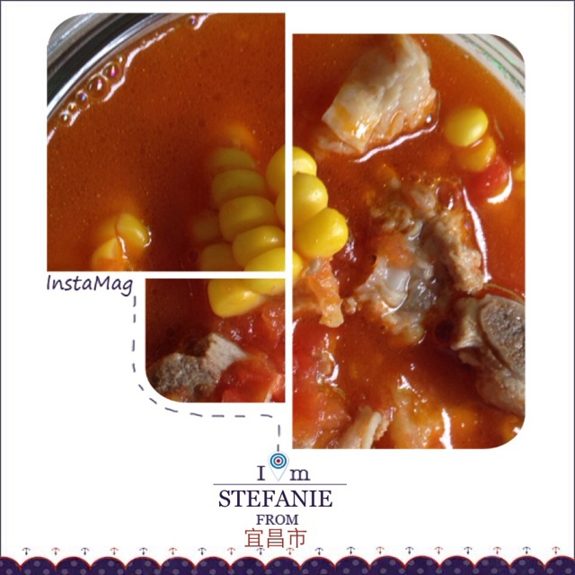 番茄土豆玉米排骨汤