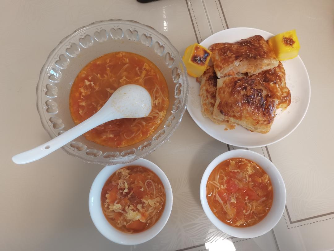 鸡肉手抓饼&🍅炝锅面的做法