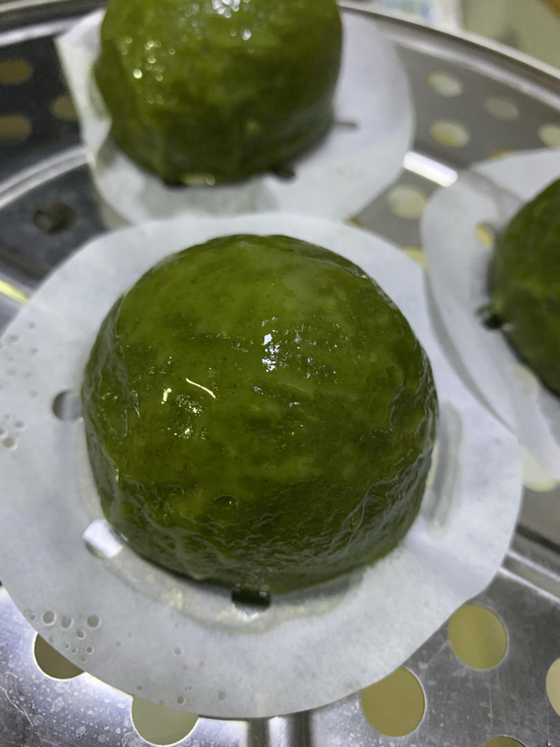 超详细艾草青团(咸蛋黄肉松馅）