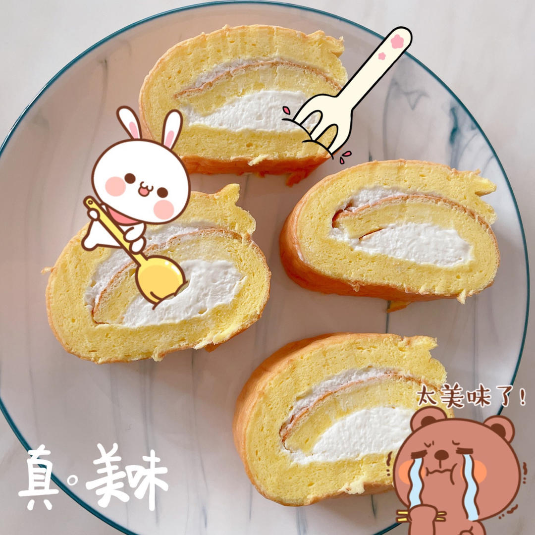 超详细的瑞士卷奶油蛋糕卷原味蛋糕卷的制作方法 饱满不掉皮不开裂（附模具换算方法）