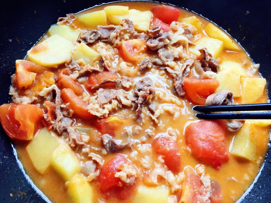 番茄土豆肥牛锅