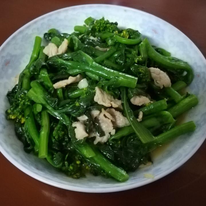 肉沫炒菜心