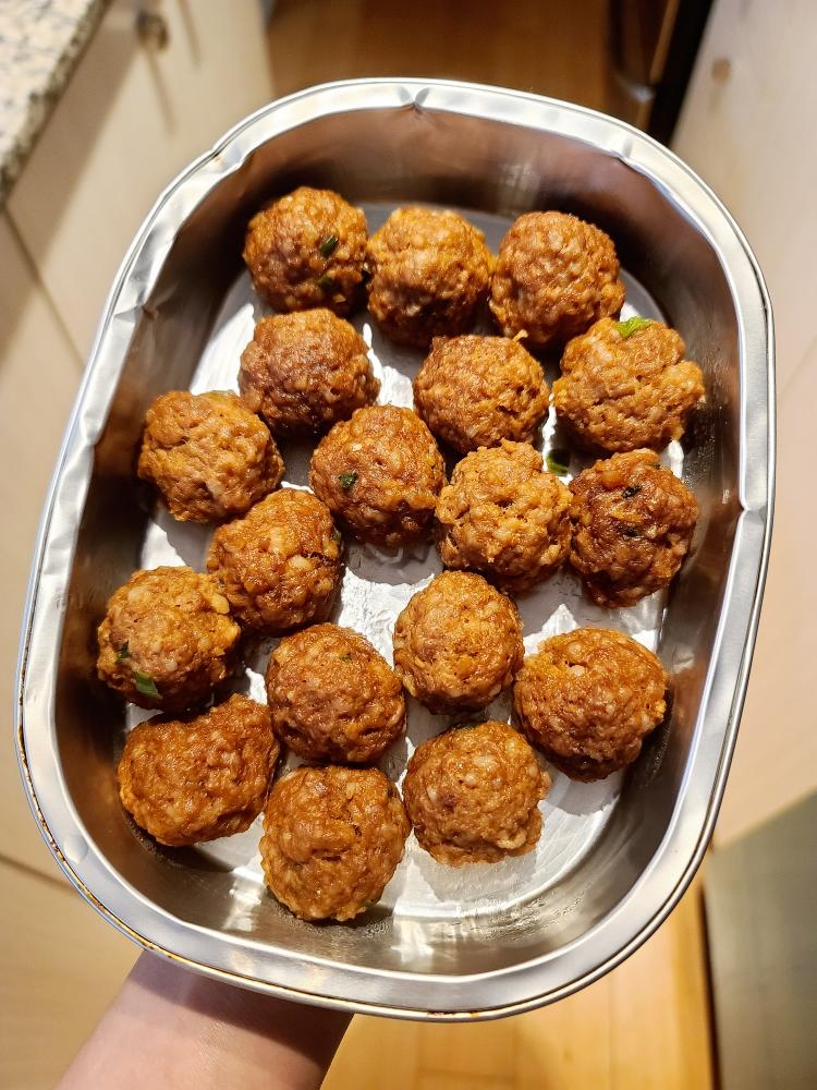 👩‍🍳自制小肉圆「微波炉」的做法