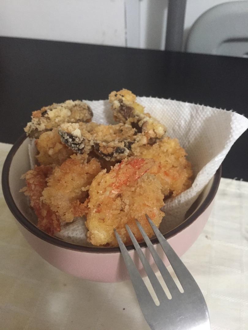 下午茶必备面包糠炸虾