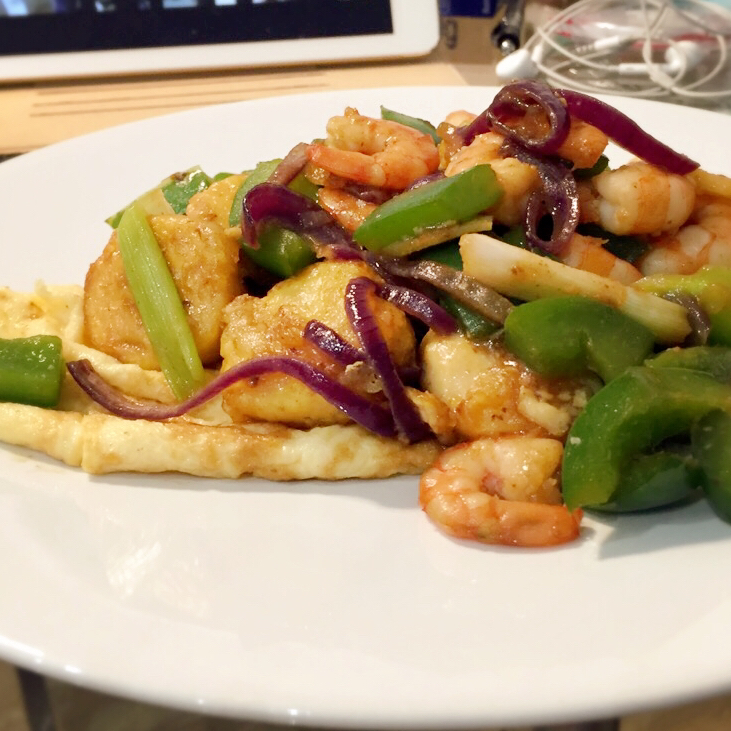 铁板海鲜日本豆腐 Seafood with Japanese Dofu