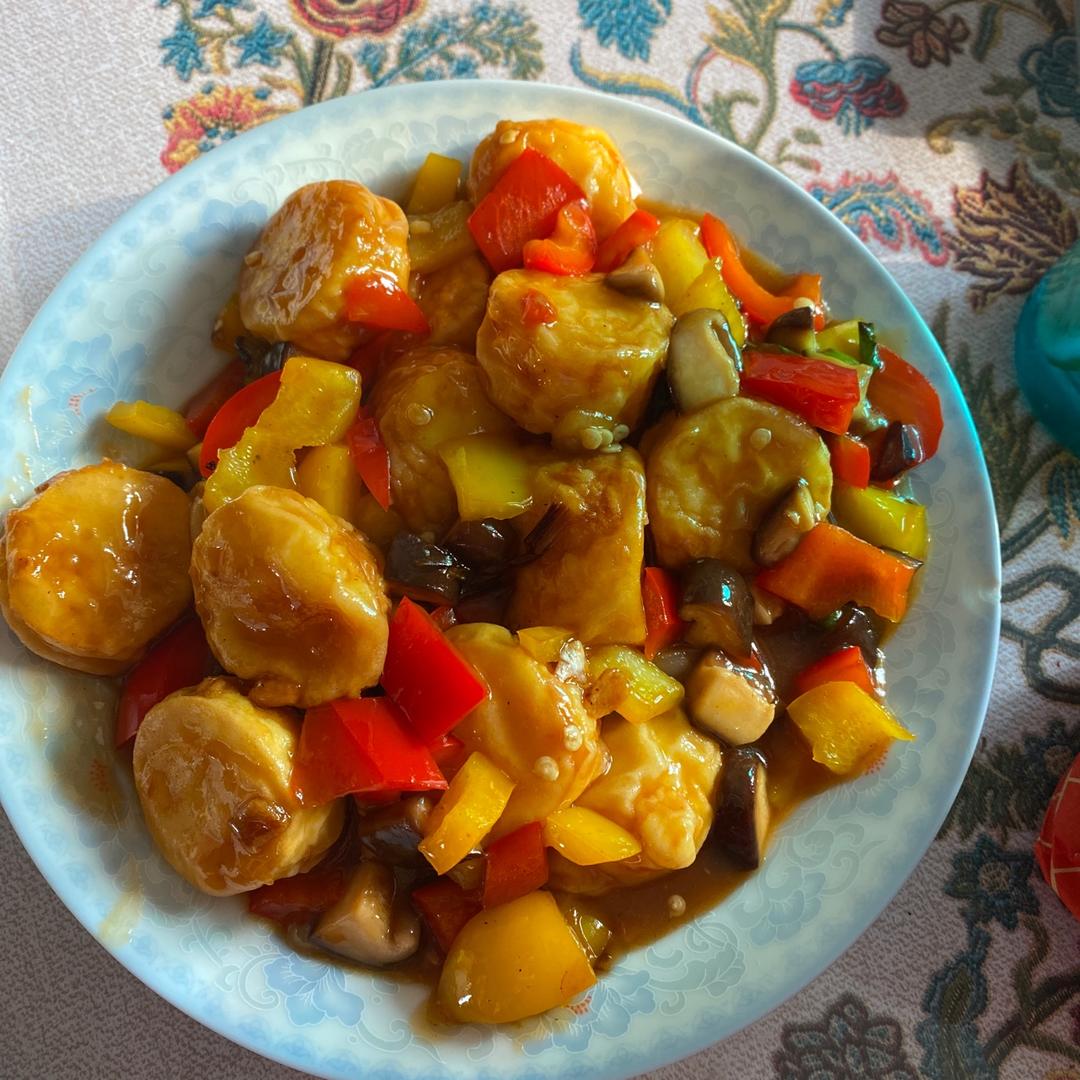 外酥里嫩的脆皮茄🍅汁日本豆腐
