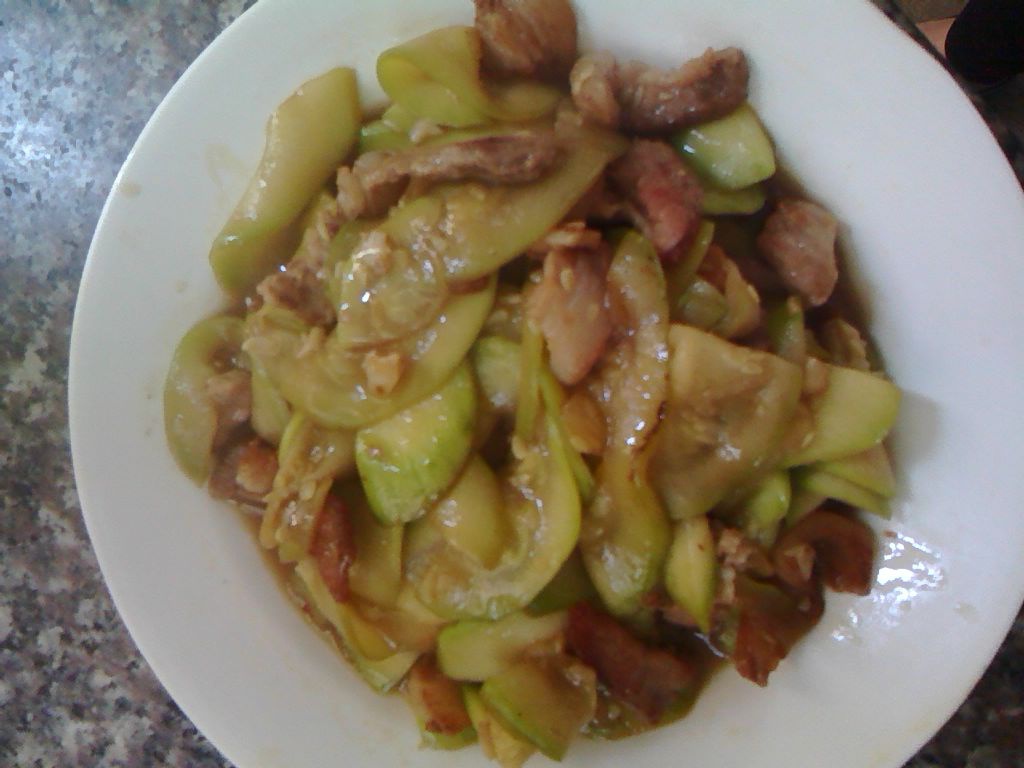西葫芦炒肉片
