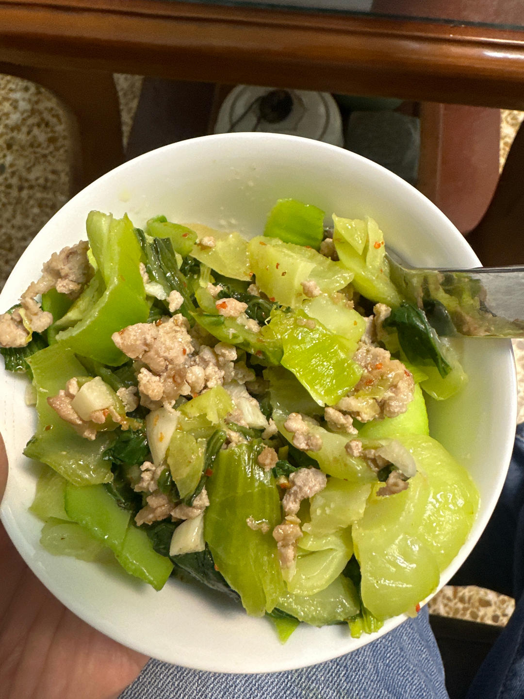 上海青酸菜炒肉末太费米饭了｜做法简单