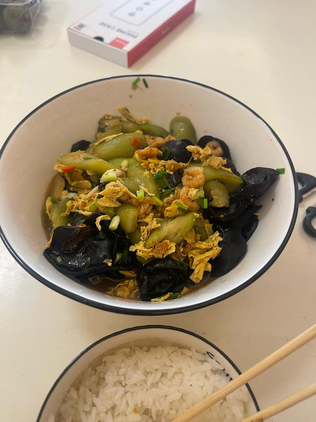丝瓜木耳炒虾仁