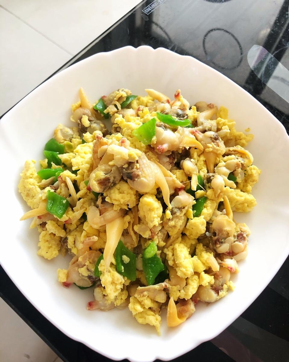 蚬子肉炒鸡蛋