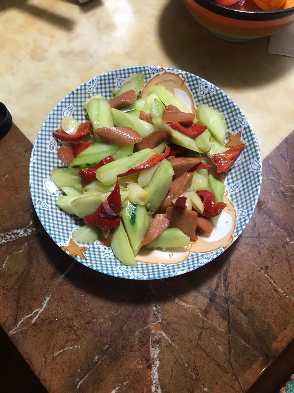 火腿肠炒黄瓜