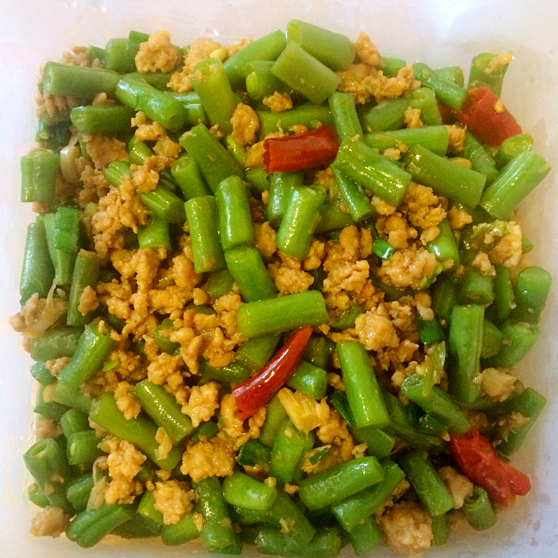 肉沫豆角下饭菜