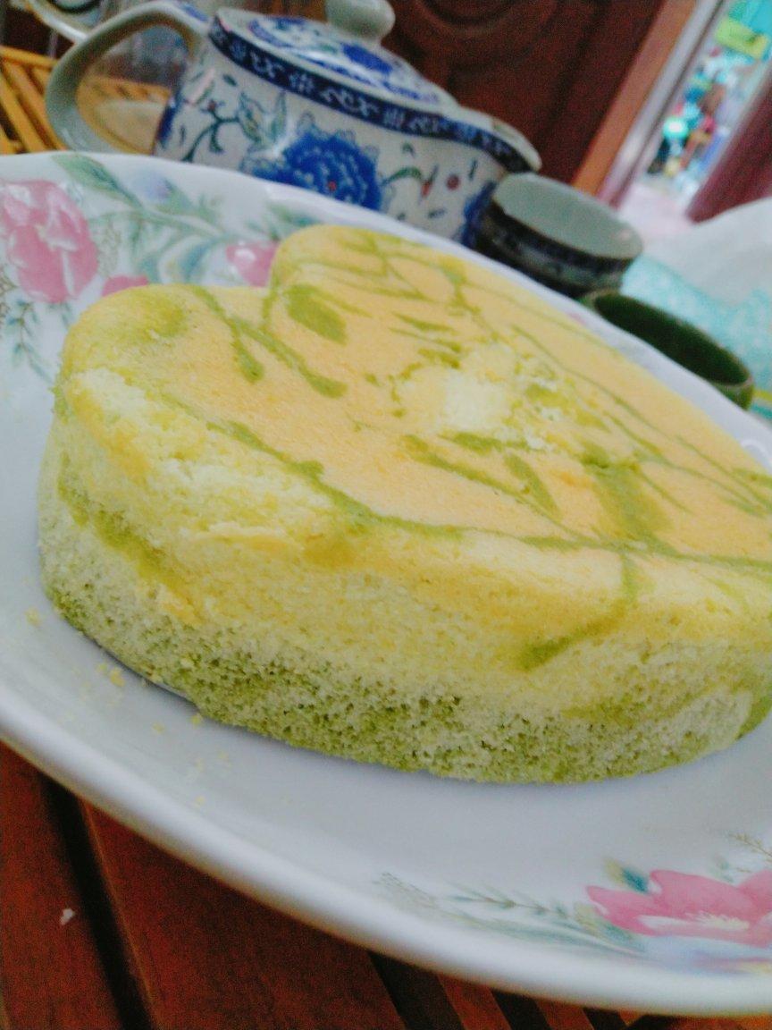 六寸#抹茶斑马纹酸奶戚风蛋糕
