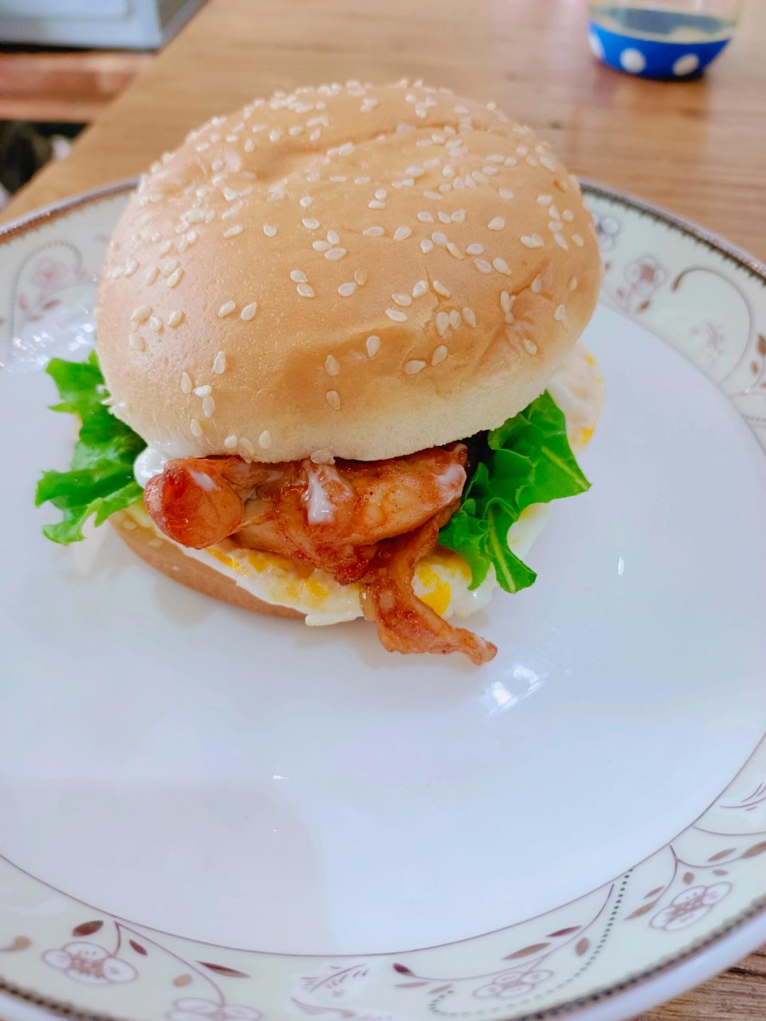 奥尔良鸡腿堡（方法全部有！！现做！！）