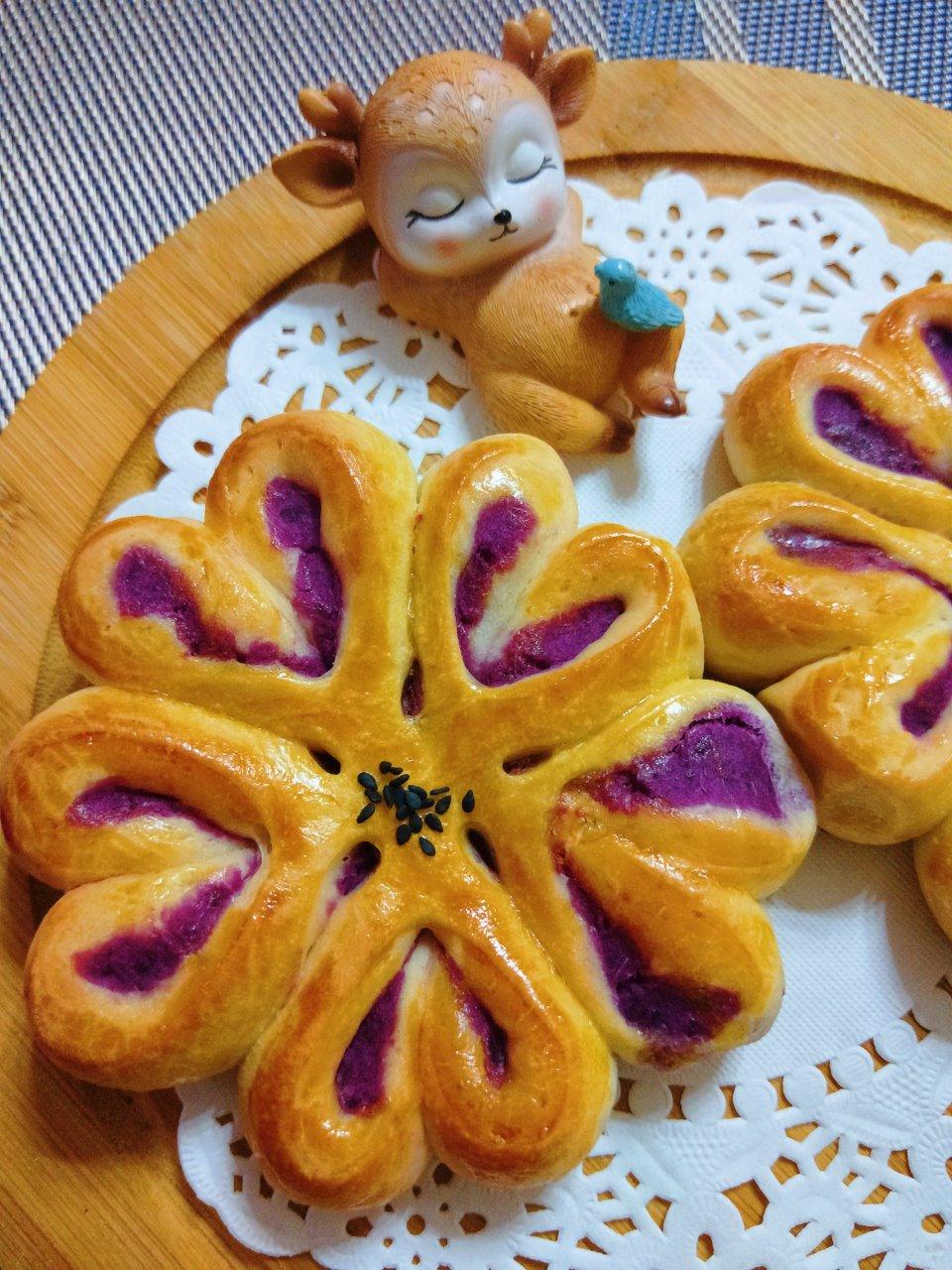 花形紫薯面包