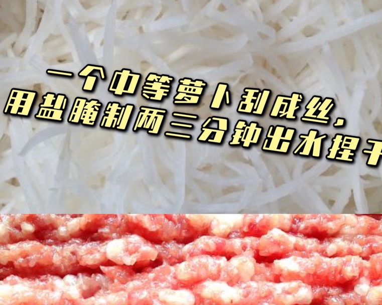 猪肉白菜萝卜饺子🥟小清新味道的做法 步骤1