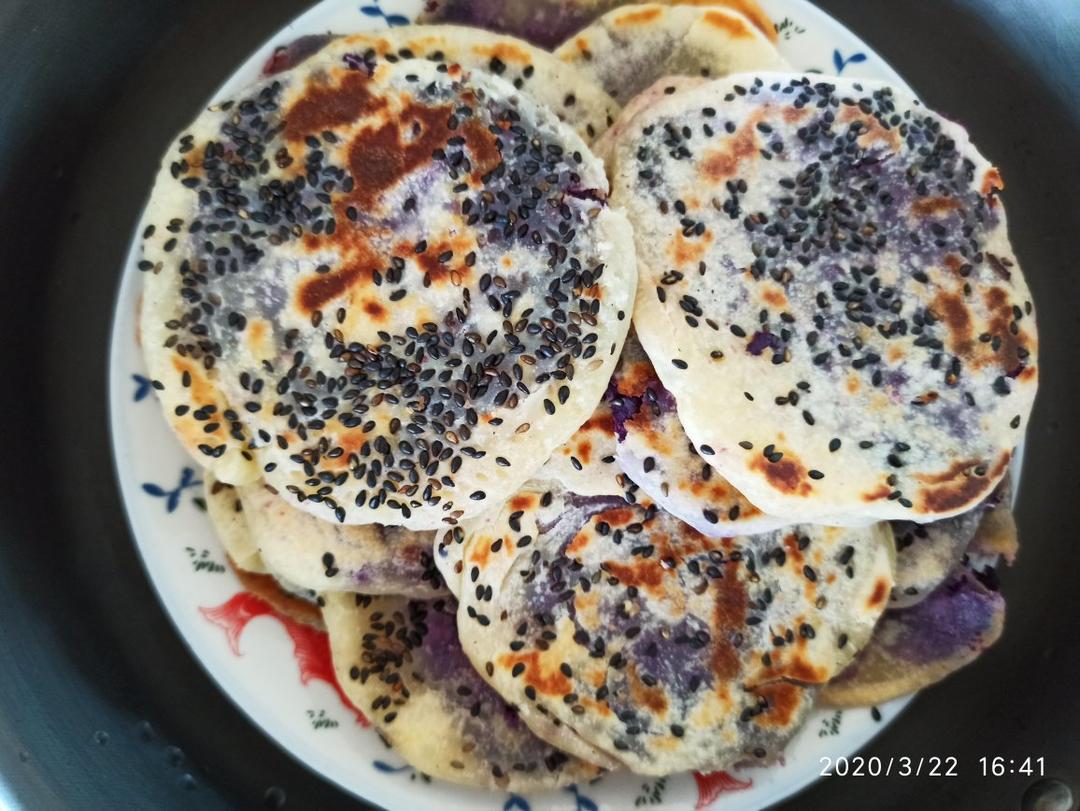 牛奶紫薯饼