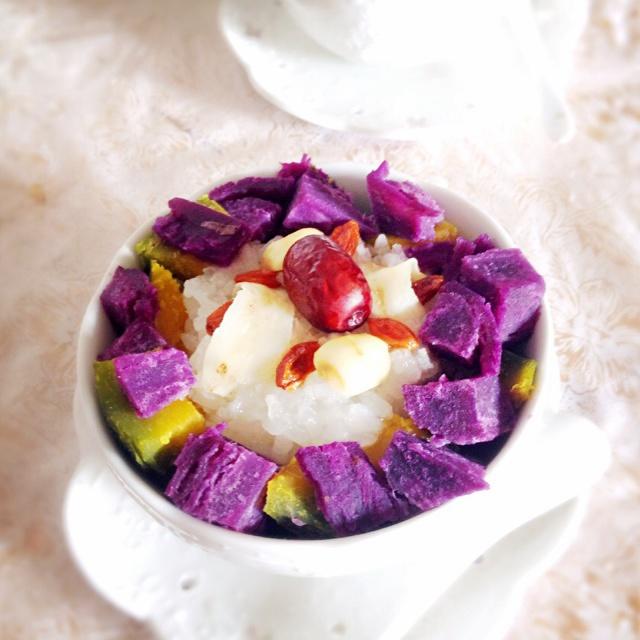 南瓜紫薯甜饭的做法