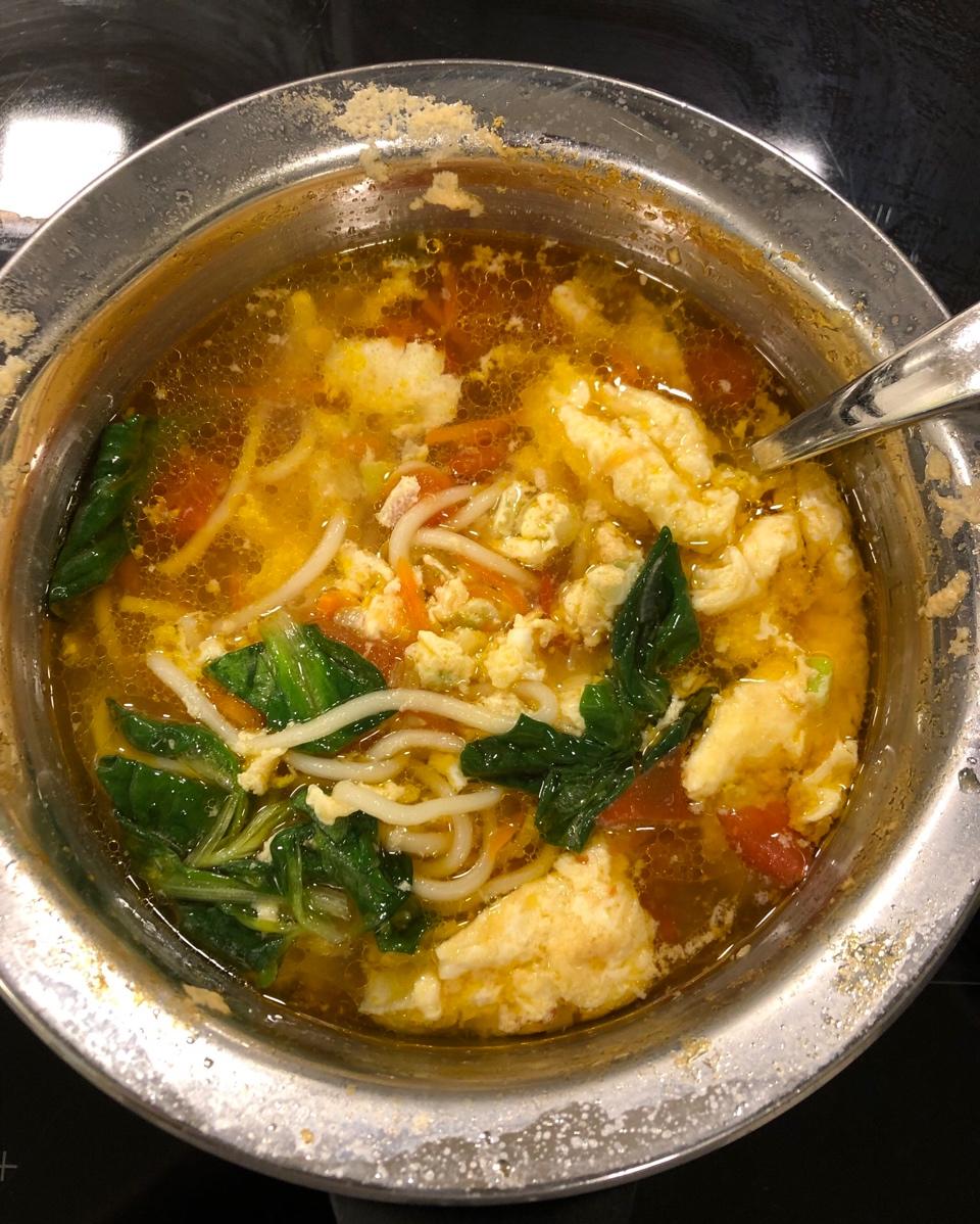 番茄鸡蛋菠菜汤