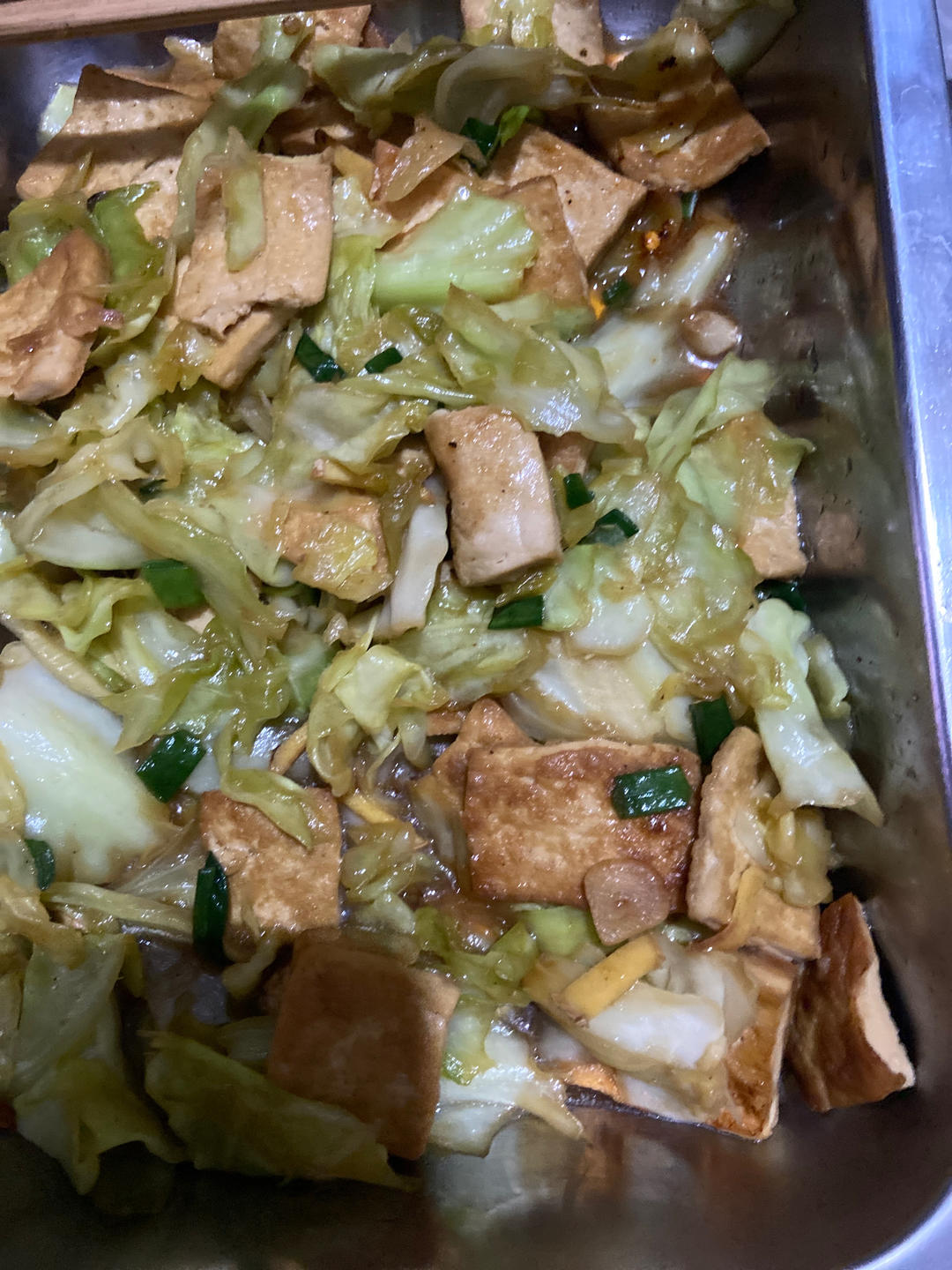 酱香浓郁❗️超级好吃的煎豆腐烧手撕包菜