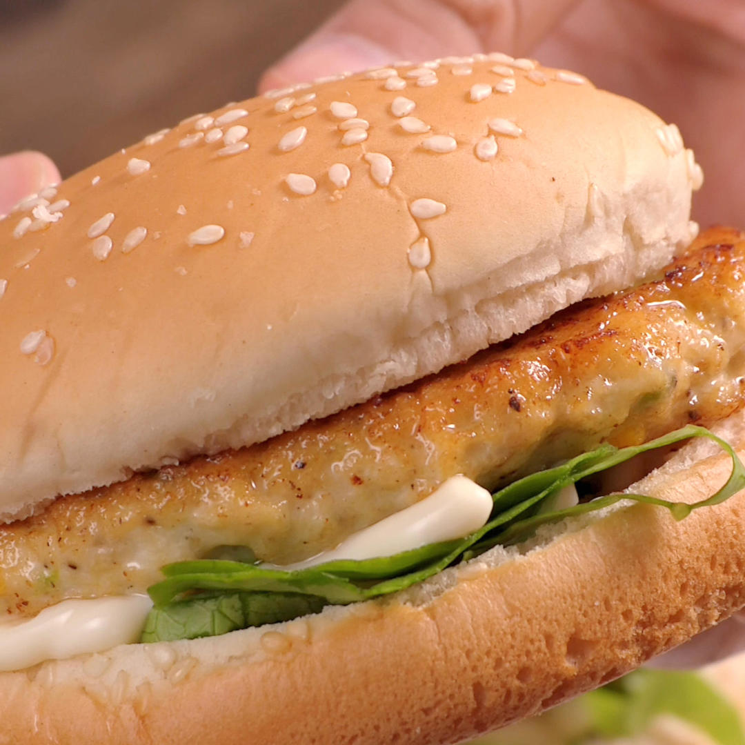 快手田园鸡肉堡