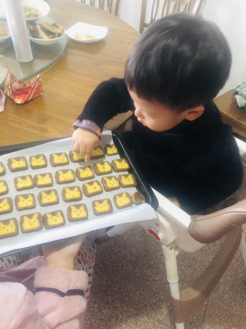 抹茶兔兔曲奇（比熊猫简单！超详细实物图+超良心手绘图）