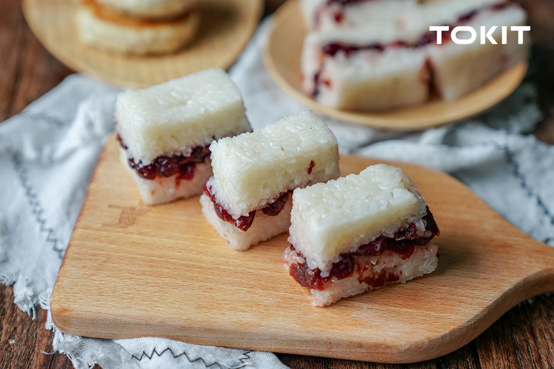 甜糯冰凉|蔓越莓糯米糕的做法