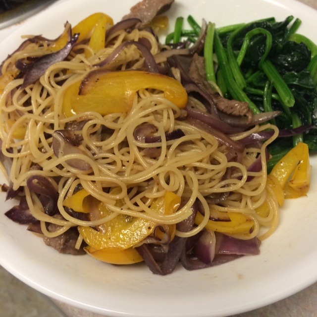 黑椒牛柳炒意粉