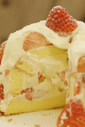 曼食慢语丨草莓芝士雪山蛋糕的做法 步骤30