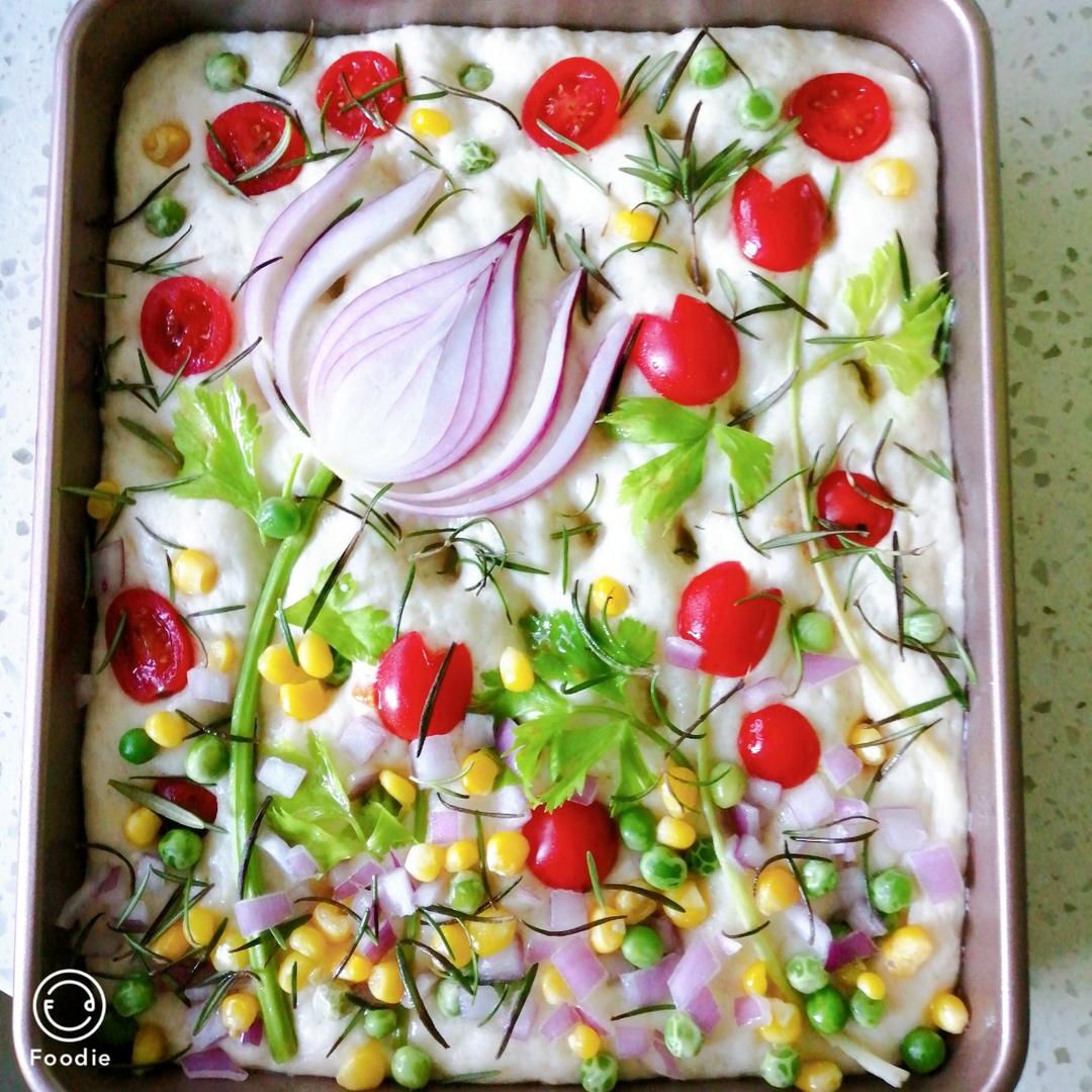 油画一般的意大利Focaccia佛卡夏面包