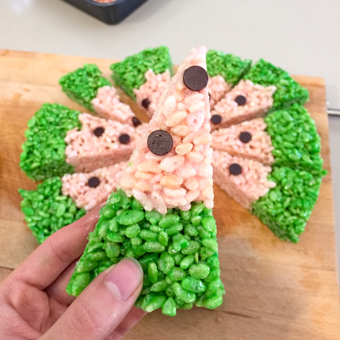 西瓜造型脆米饼/炒米糕/米花糖 超简单