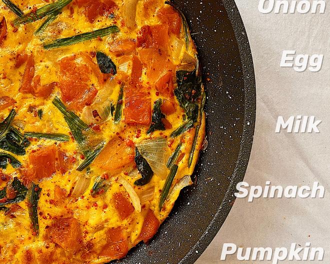 菠菜南瓜烘蛋🍳简单快手还营养低卡的早餐好选择✨的做法