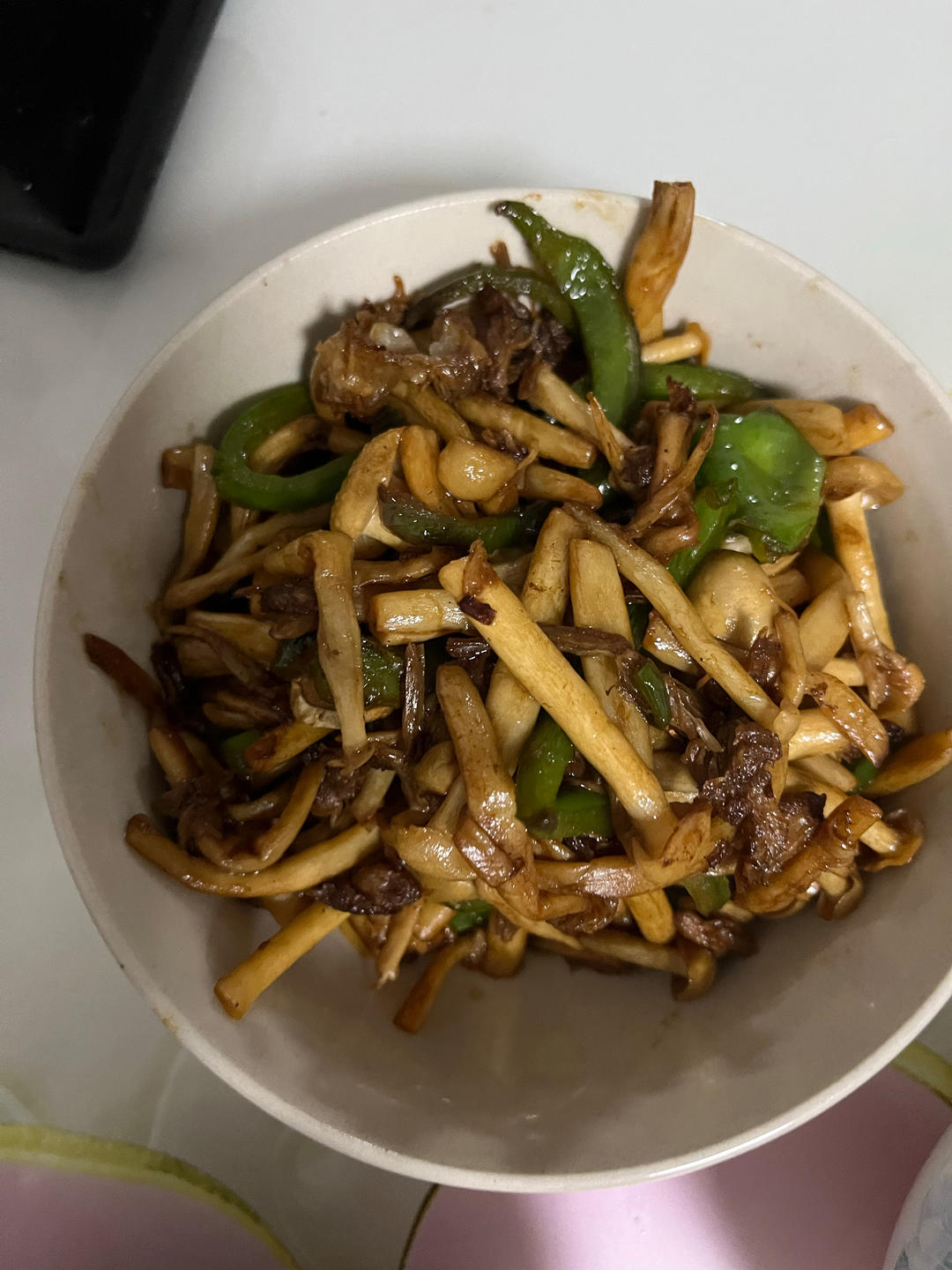 光盘神器海鲜菇炒青椒
