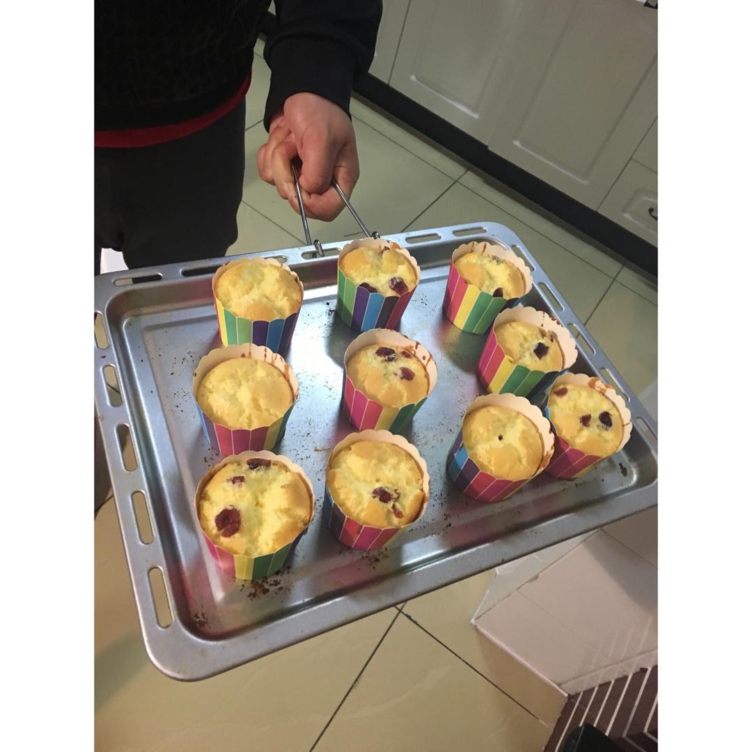 蔓越莓纸杯戚风小蛋糕