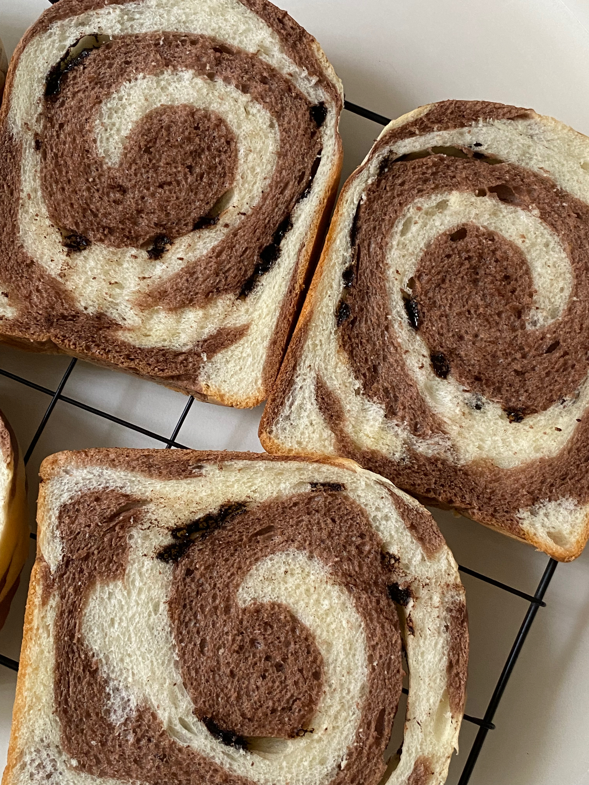 面包机版巧克力可可双色吐司的做法 步骤7