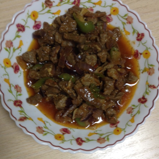 孜然洋葱炒牛肉粒