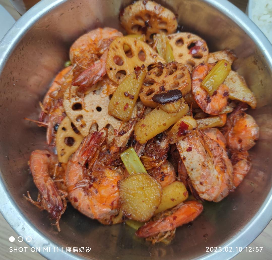 干锅土豆虾
