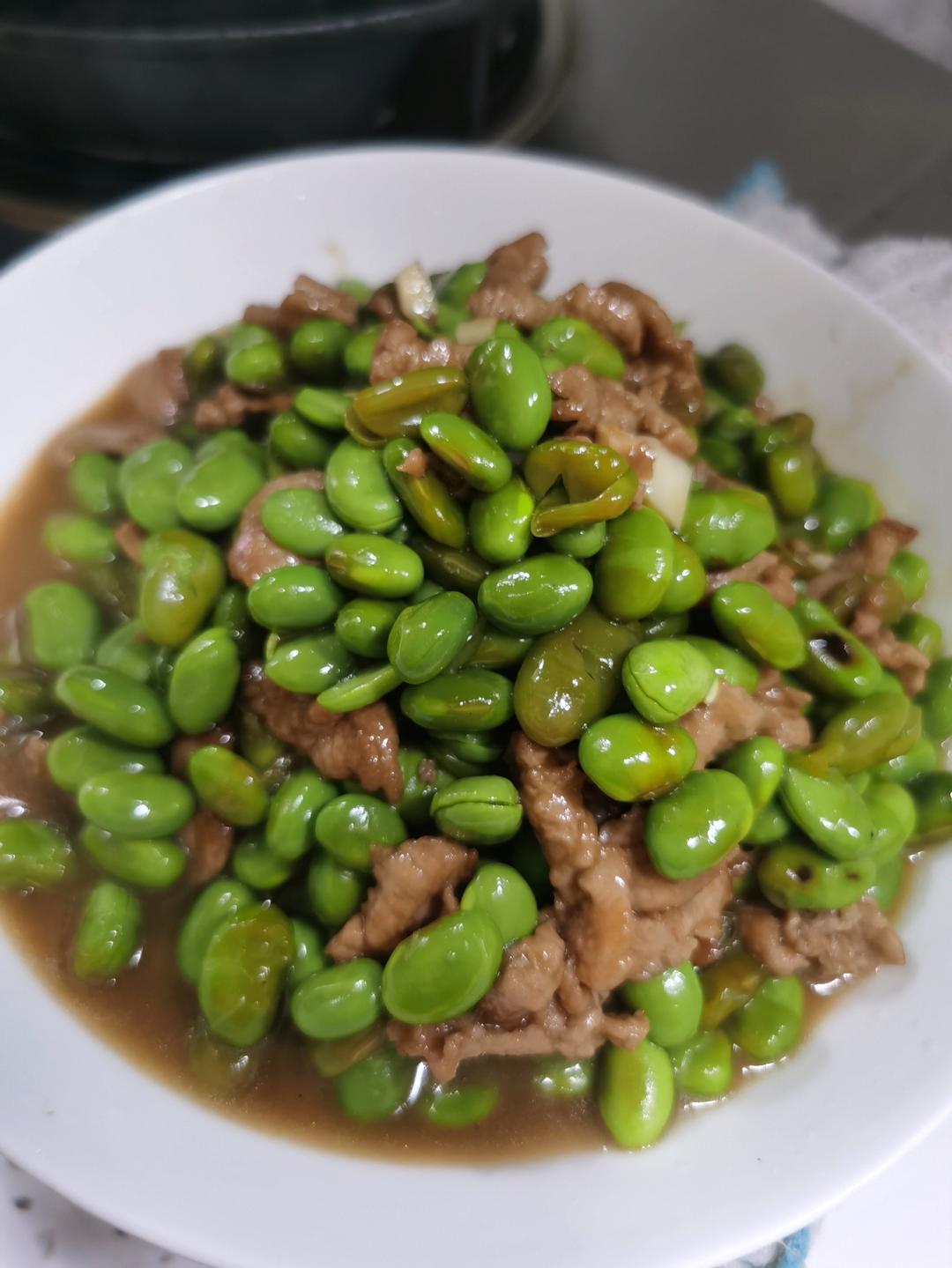 毛豆炒肉（超简单）
