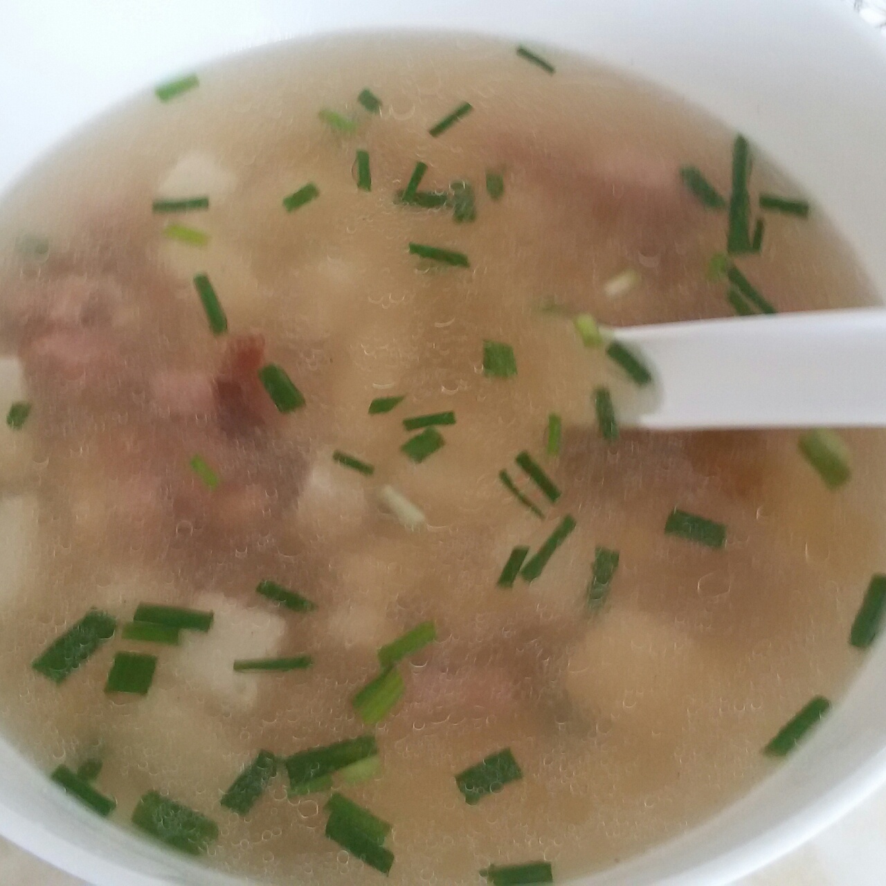 火腿豆腐平菇汤