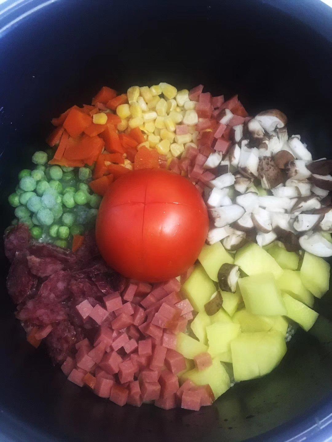 有菜有肉有主食🍅番茄焖饭【松下分体式饭煲】