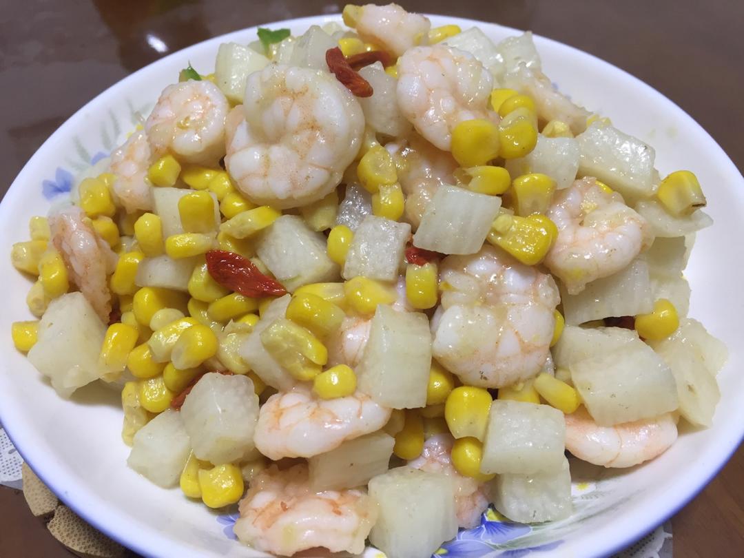 生如夏花1801做的双椒玉米虾仁