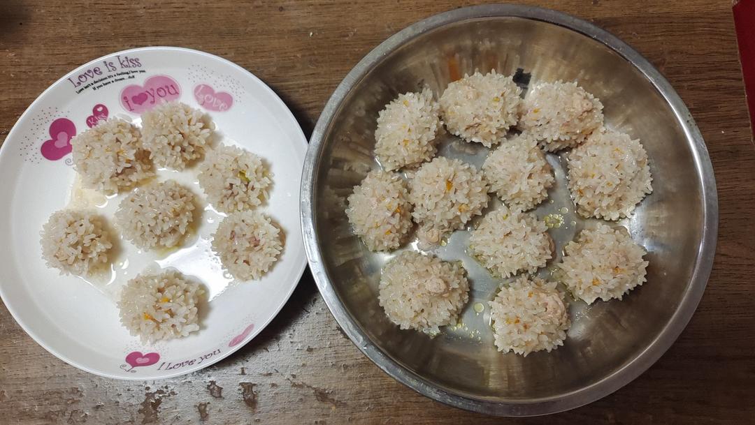 胡萝卜山药糯米肉圆子❤️珍珠丸子❗️儿童健脾胃主食