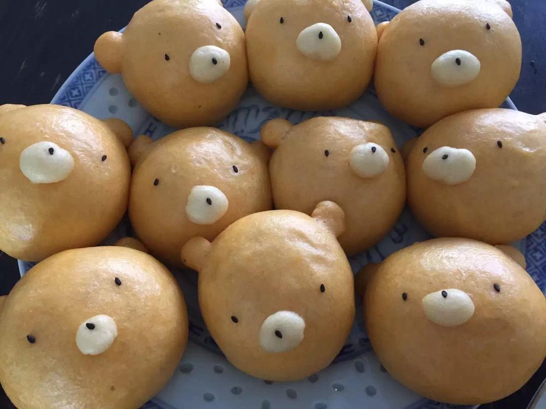 健康又可爱的Rilakkuma 小熊馒头和地瓜乌龟馒头的做法 步骤5