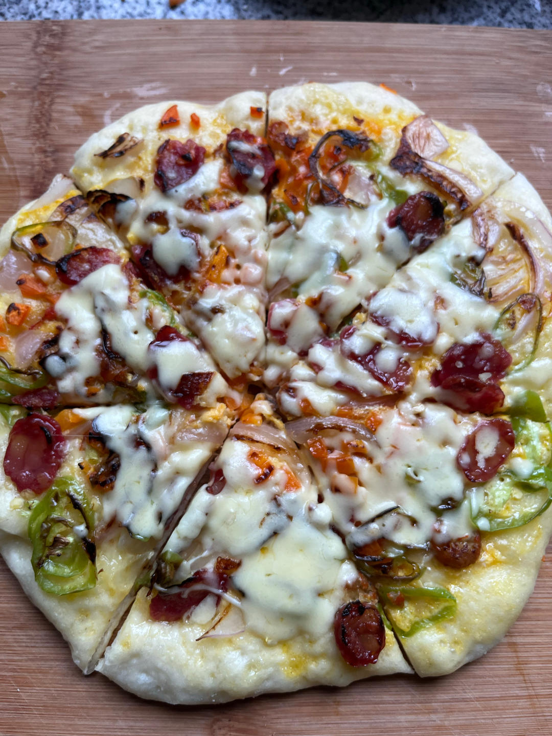 没烤箱，电饼铛做披萨也不错哦