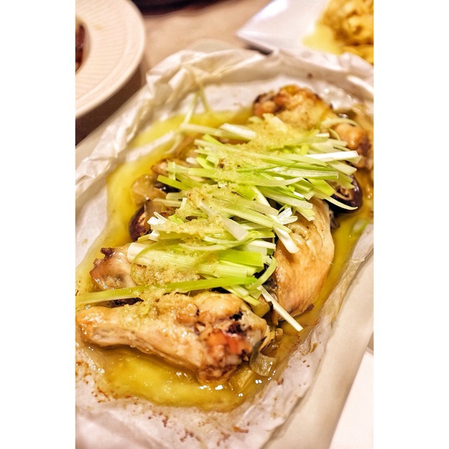 纸包烤葱油鸡