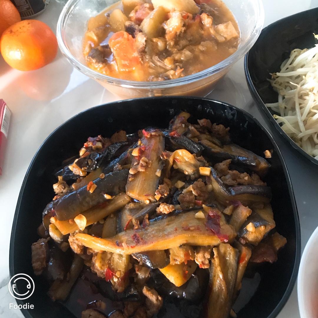 酱爆肉末茄子