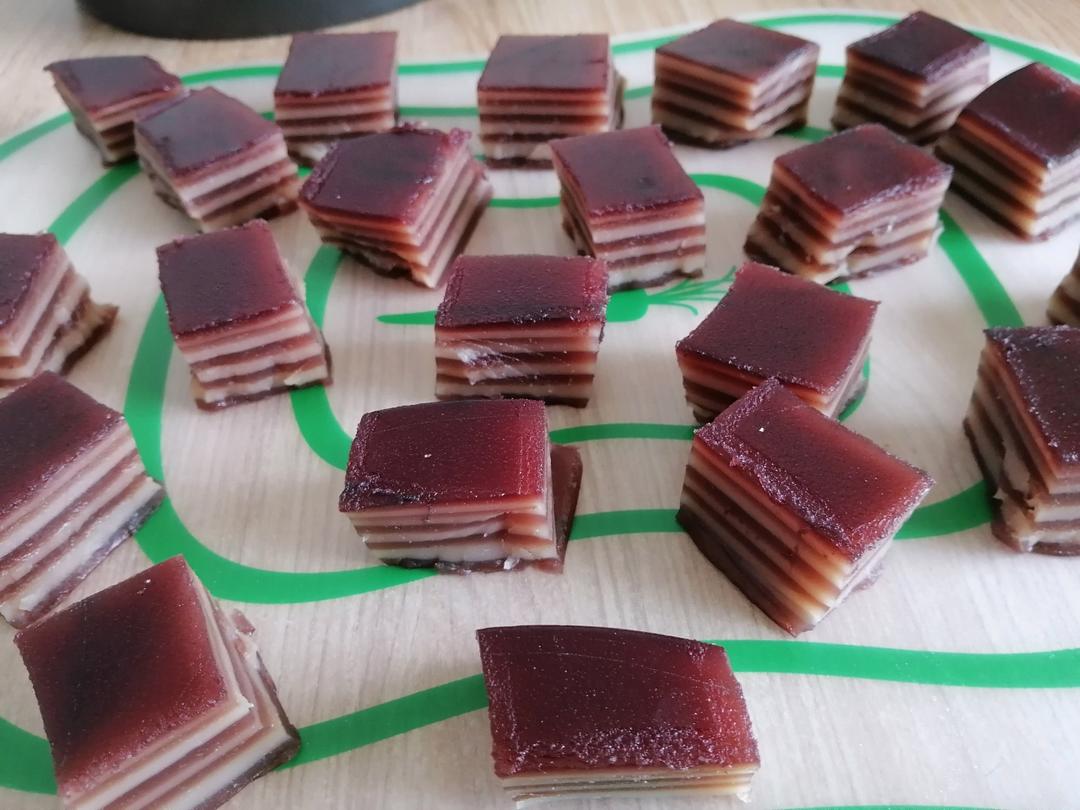 火龙果椰浆千层糕（红薯粉版）